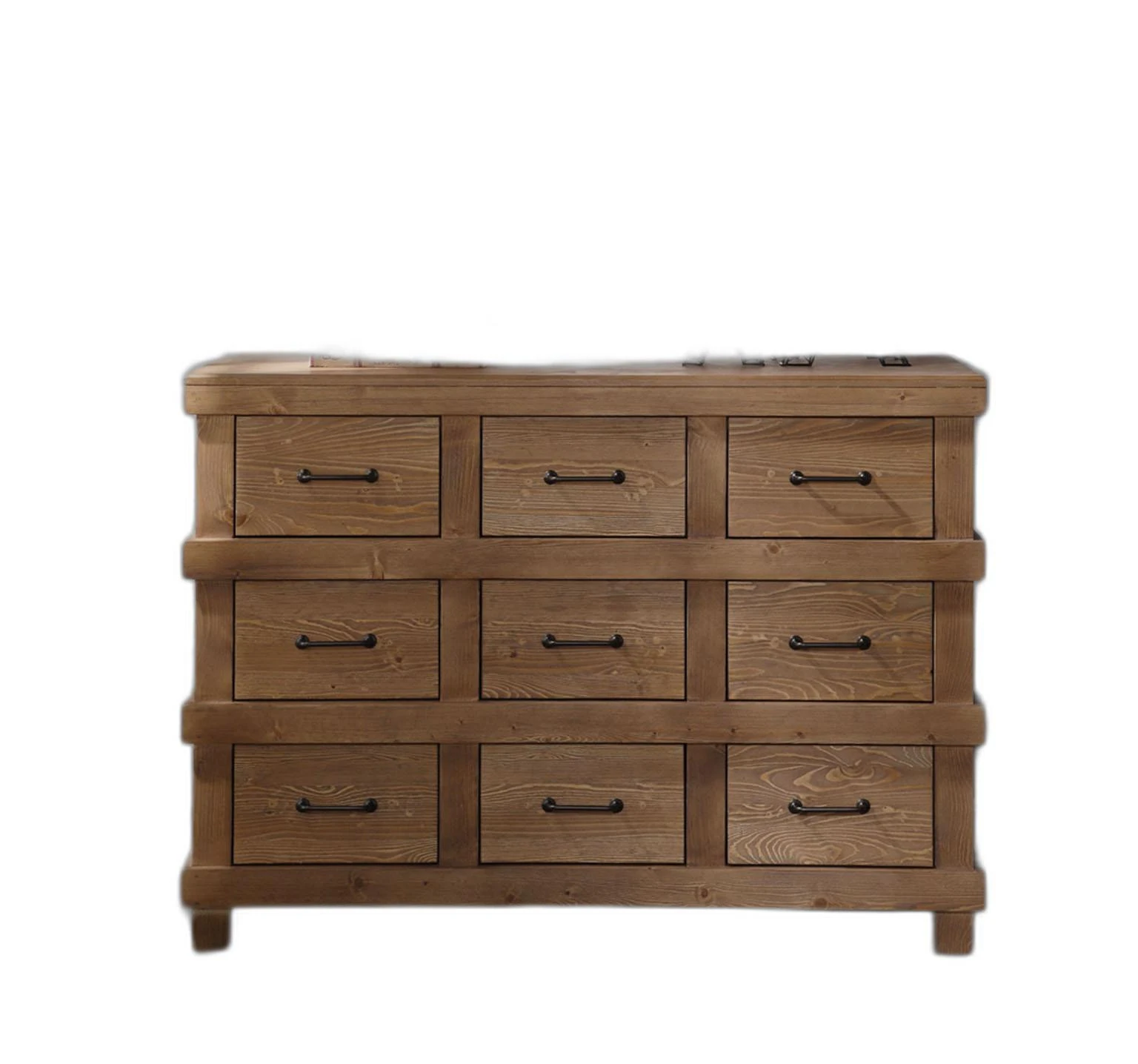 44 Brown Solid Wood Nine Drawer Triple Dresser House Tipster