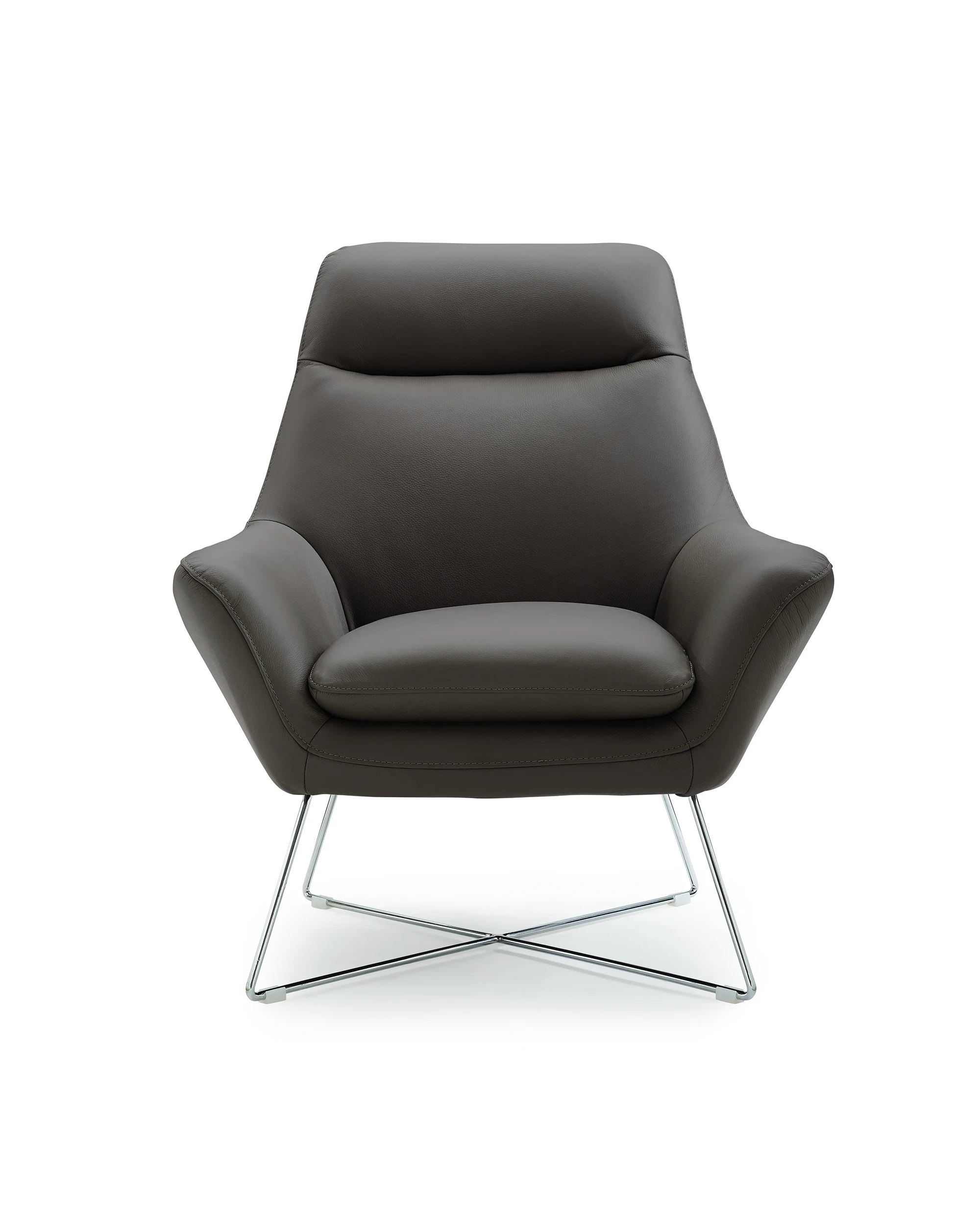 Modern Dark Gray Top Grain Italian Leather Accent Chair Modern Dark Gray Top Grain Italian Leather Accent Chair