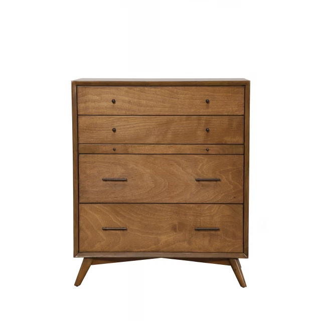 Brown solid wood four drawer chest furniture product