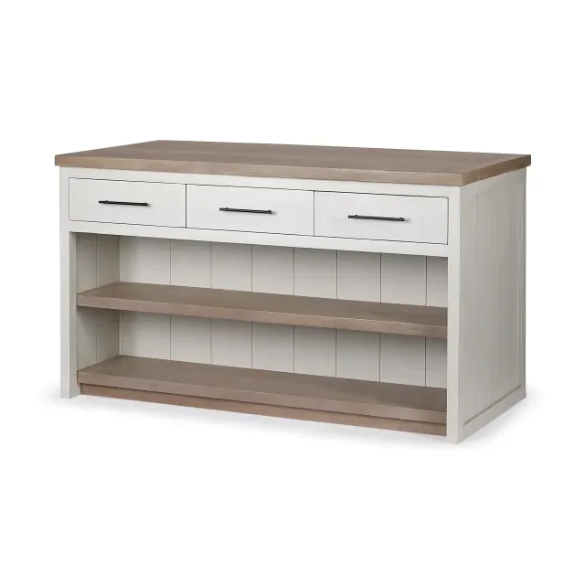 White And Brown Two Tone Wooden Kitchen Island With 3 Drawers White And Brown Two Tone Wooden Kitchen Island With 3 Drawers