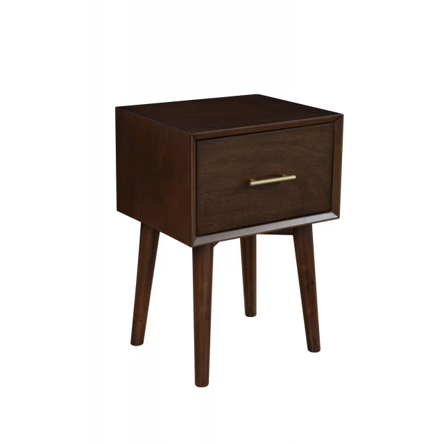 Solid manufactured wood end table with drawer and hardwood finish