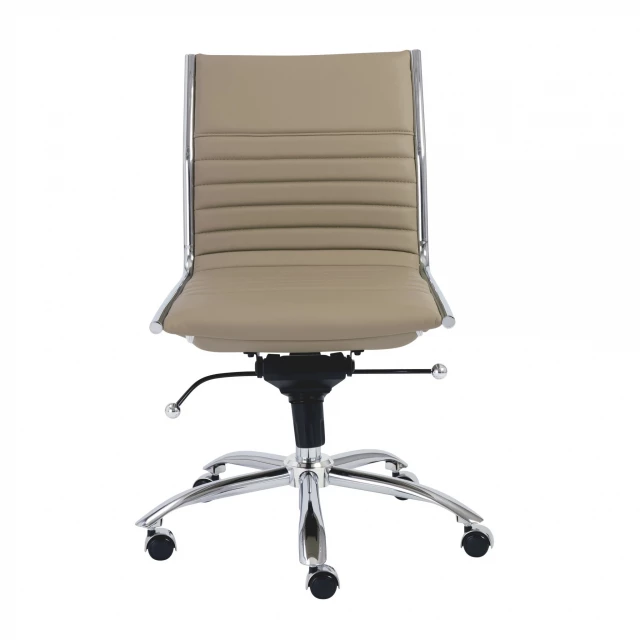 task chair leather back steel frame with metal accents