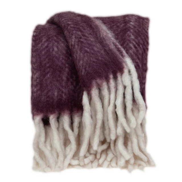 Product image of Nagar Transitional Purple Woven Handloom Throw featuring woolen art and fashion accessory