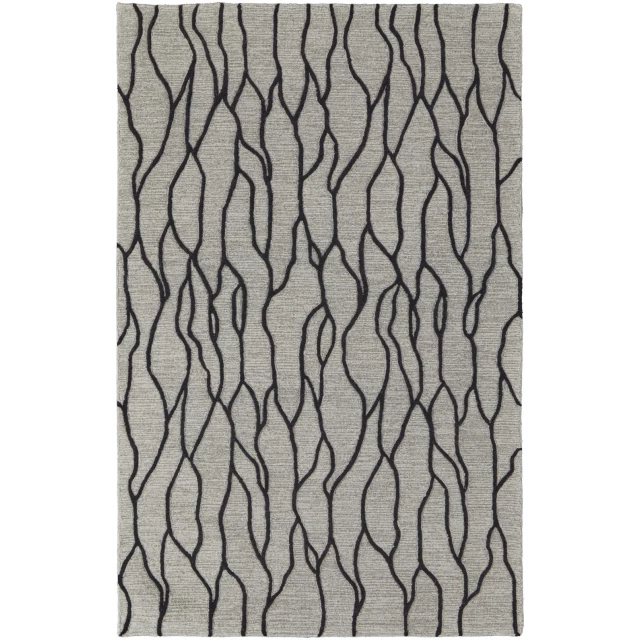 tufted handmade stain resistant area rug with symmetrical design and neutral tints