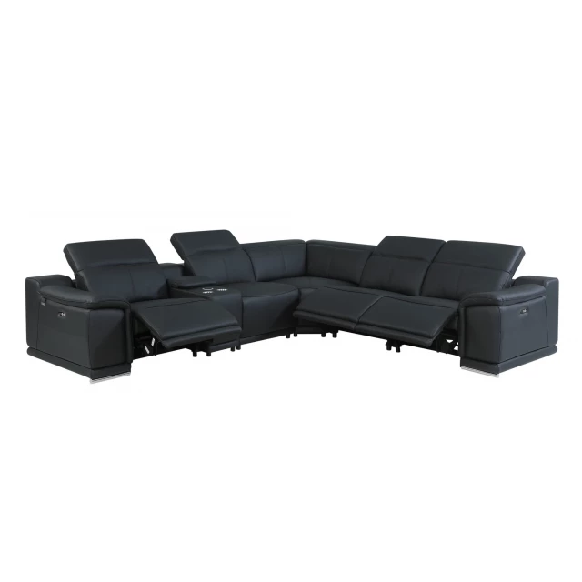 U shaped six corner sectional console in a modern living room setting