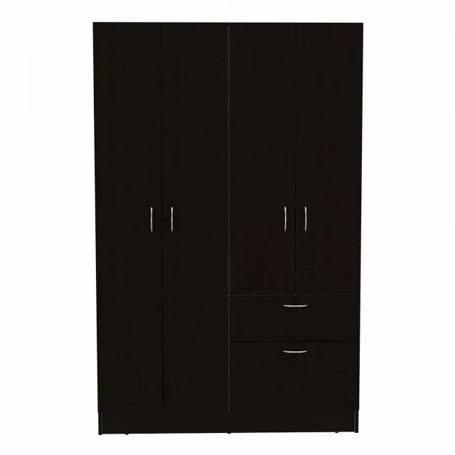 Black white tall four-door closet in a modern design
