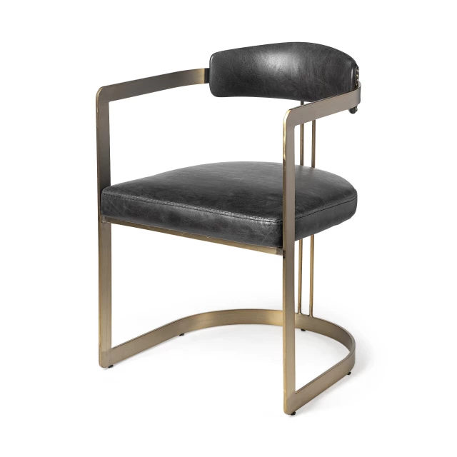Seat gold iron frame dining chair with comfort design and natural wood composite material