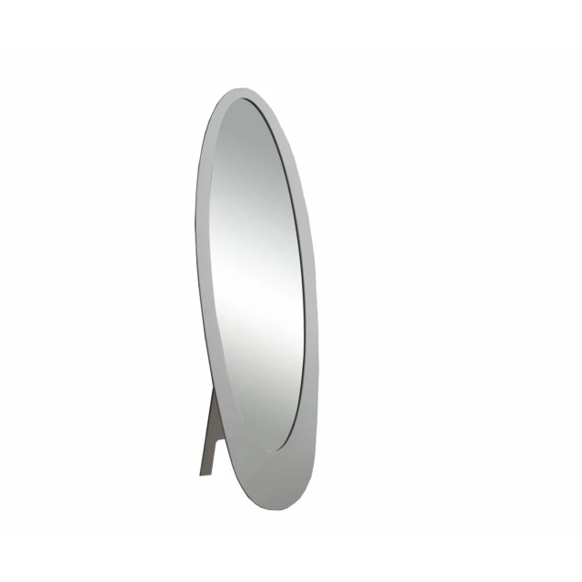 Grey oval frame mirror product image for online shop