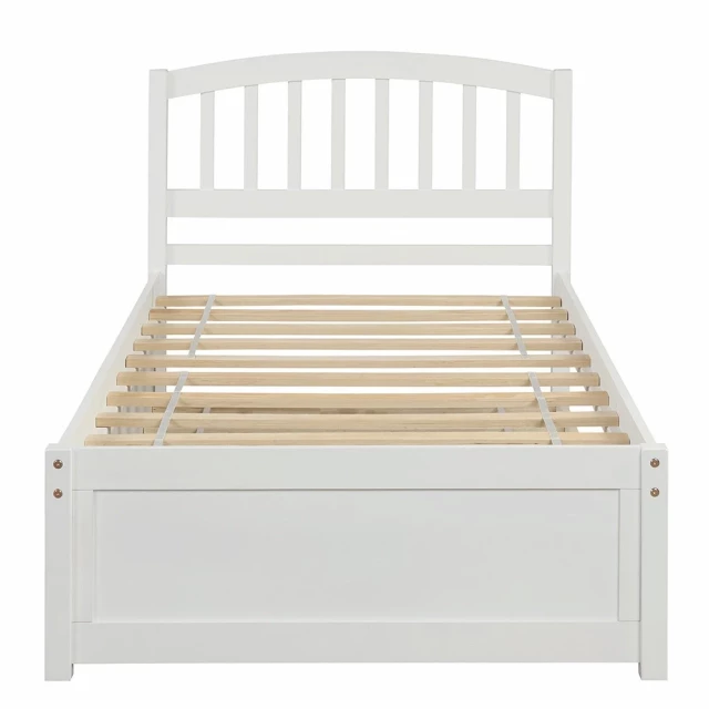 White twin bed with trundle for space-saving bedroom furniture