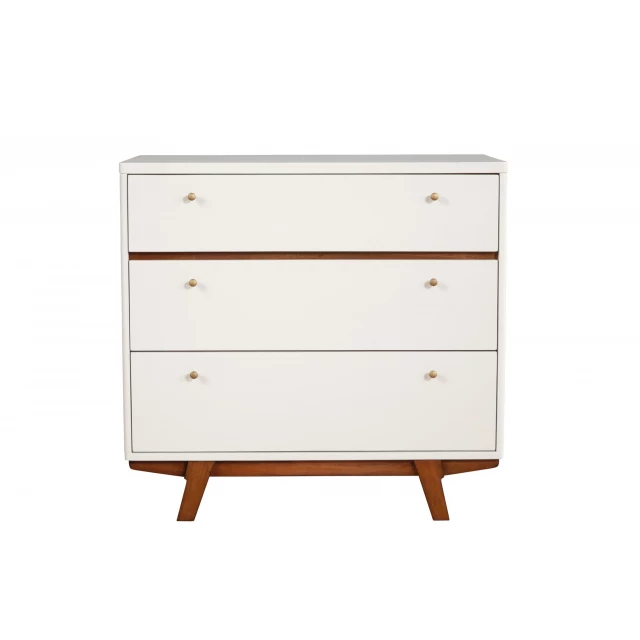 Brown and white solid wood drawer chest furniture product