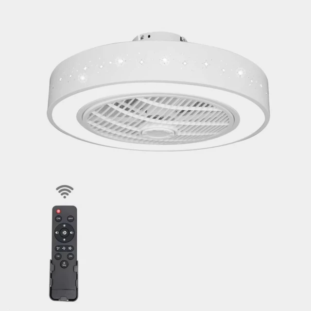 compact ceiling fan light with star detailing