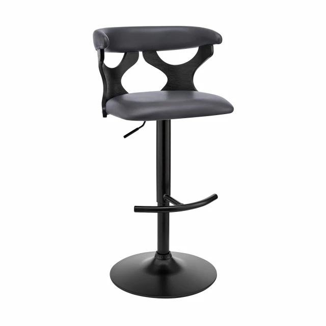 Iron swivel adjustable height bar chair with metal art design
