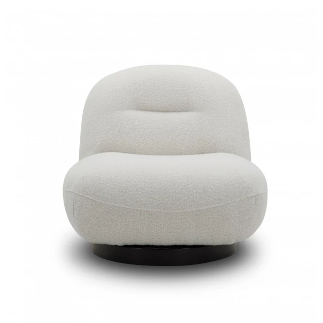 Cream polyester solid swivel lounge chair with a comfortable design