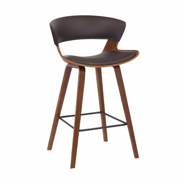 Low back counter height bar chair in wood with comfortable plywood design and natural pattern