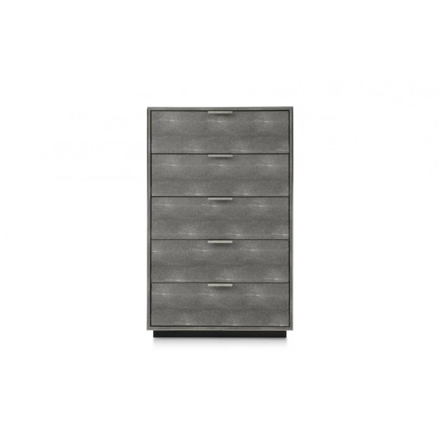 Wood stainless steel five drawer chest in modern design for bedroom storage