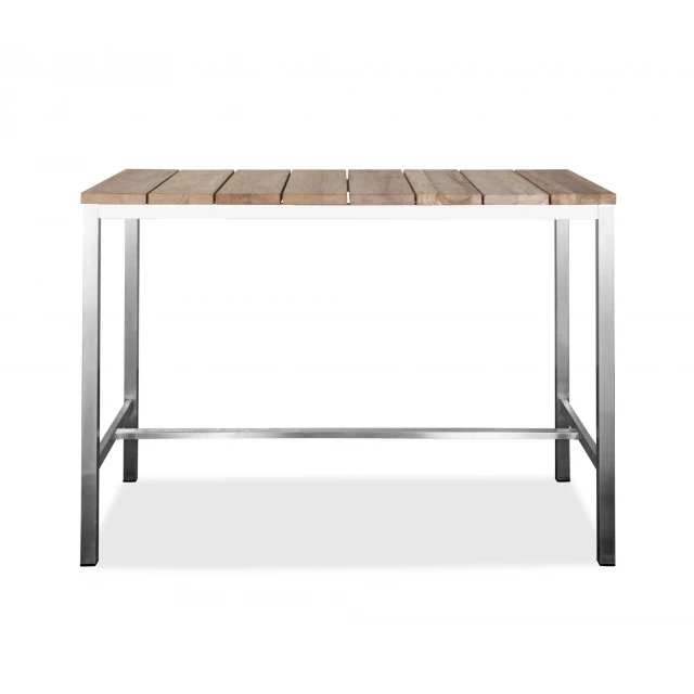 Solid wood stainless steel dining table with metal and natural materials