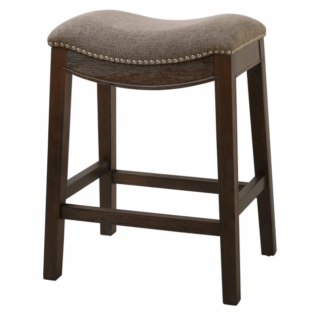 Wood backless counter height bar chair in natural hardwood with wood stain finish