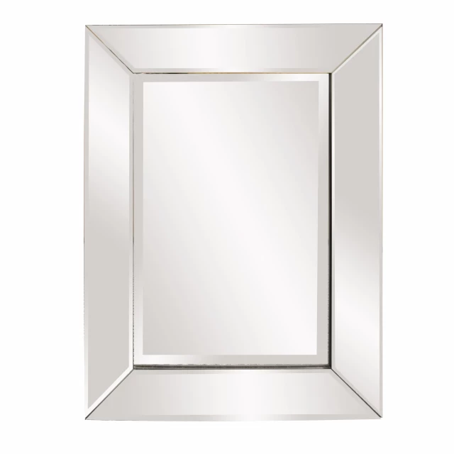 Rectangular frame mirror with mirrored finish