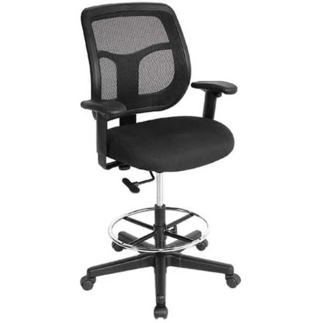 adjustable swivel mesh rolling drafting chair with armrests and tires for office comfort