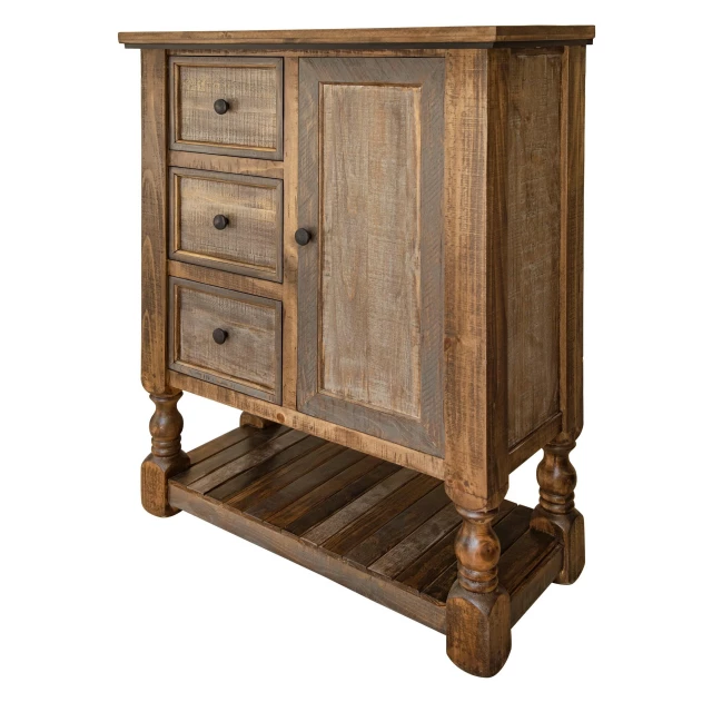 Brown solid wood drawer chest for bedroom storage