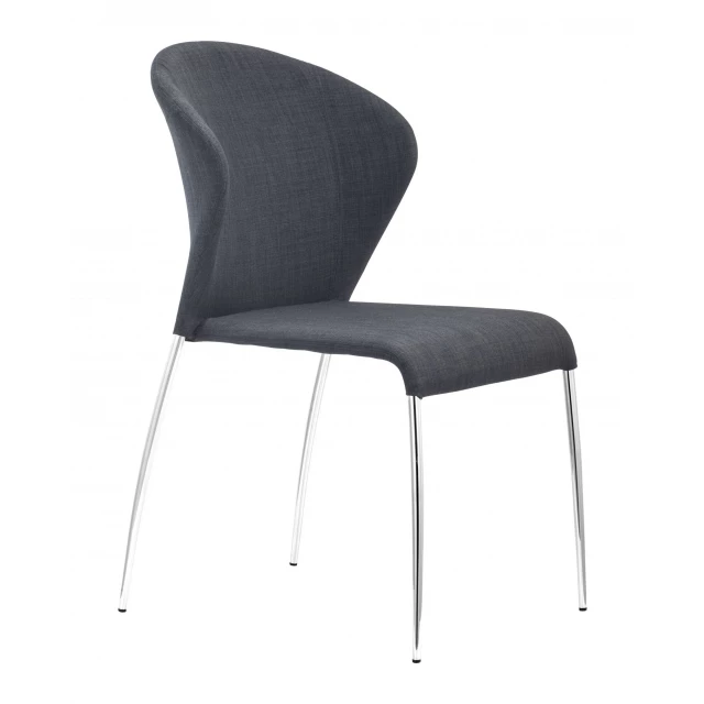 Silver wingback dining chairs with wood and natural composite materials