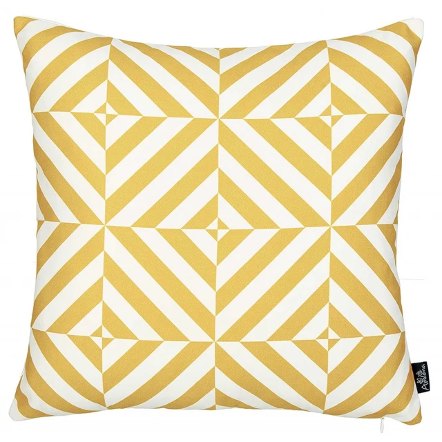 Geometric squares decorative throw pillow cover with brown aqua triangle pattern