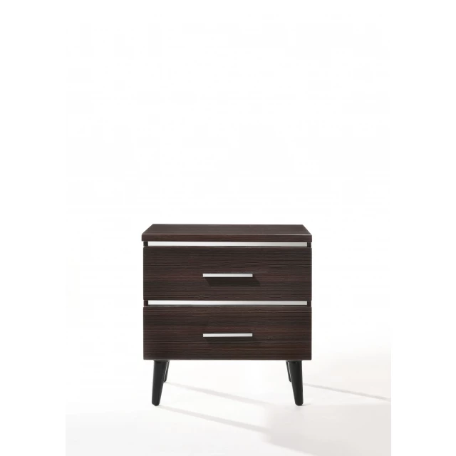 High gloss wood veneer paper nightstand with drawers and varnish finish