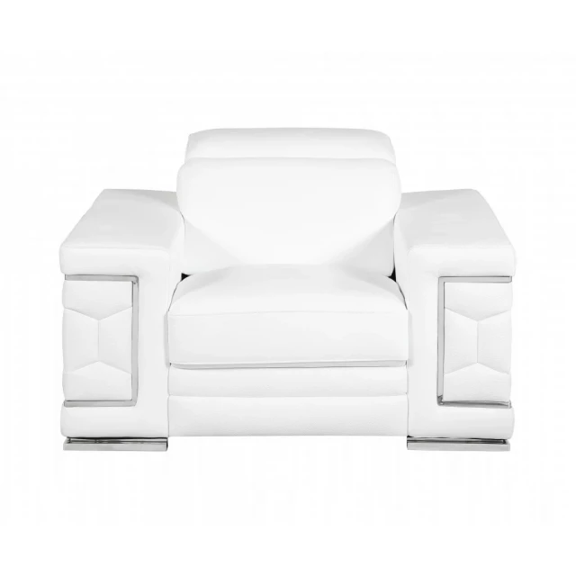 White sturdy chair with armrests for comfort and modern design