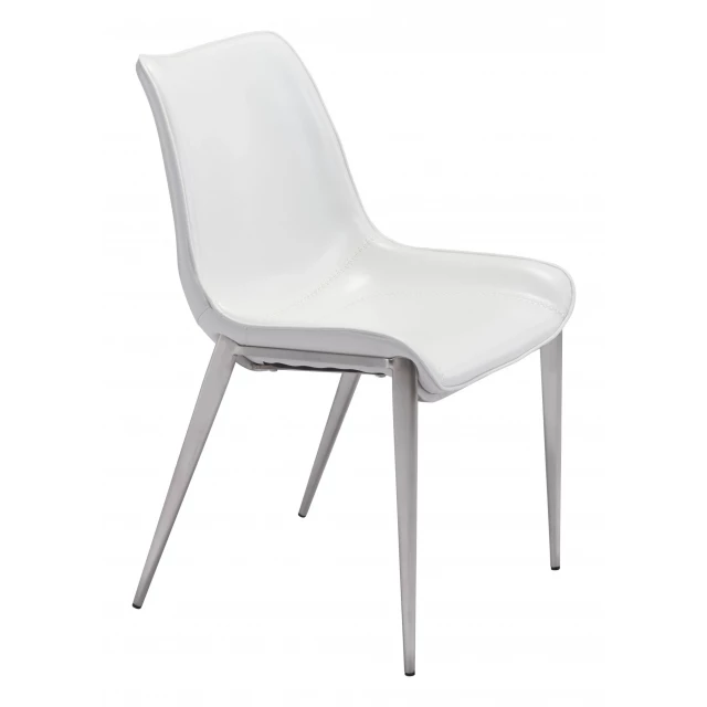 Leather side or dining chairs with wood and composite materials for comfort and style