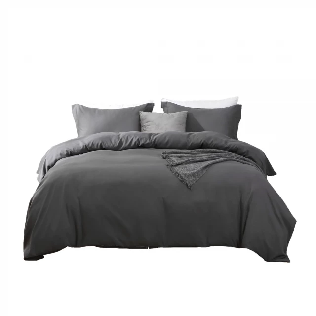 Grey machine washable duvet cover with comfortable rectangle design and bedding linens
