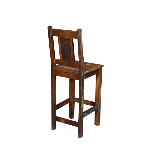 Solid wood bar height chair with artful wood stain finish and hardwood comfort