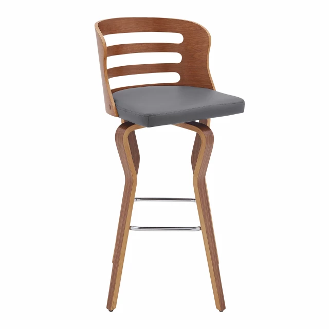 Low back bar height bar chair with armrests in natural wood and comfortable outdoor design