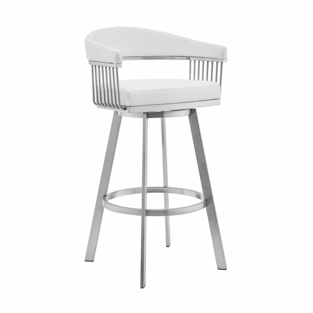 Low back counter height bar chair with metal frame and outdoor furniture style