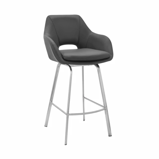 Low back counter height bar chair in wood and composite material