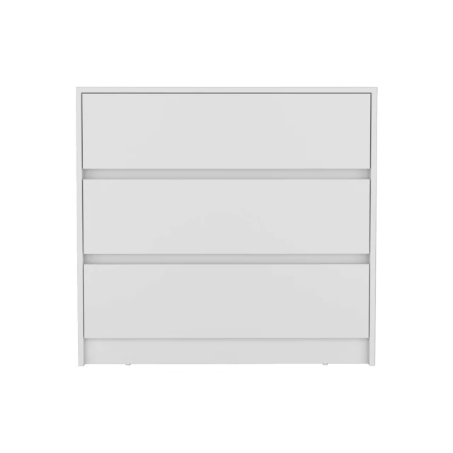 alt=Elegant white drawer dresser for bedroom storage