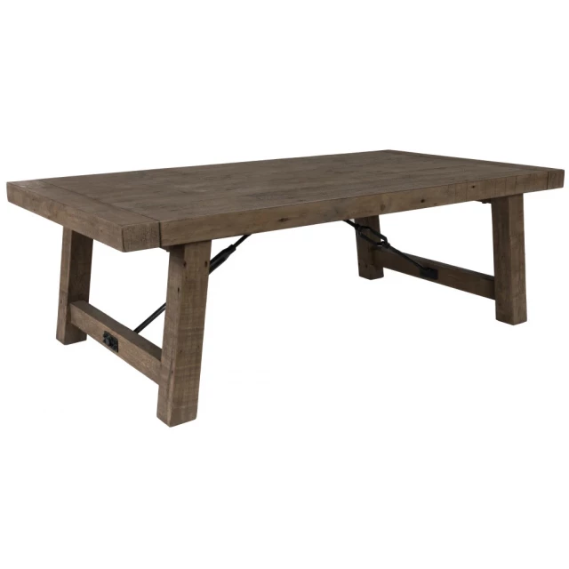 Brown solid wood distressed coffee table with rectangle wood stain finish