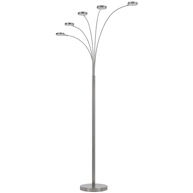 five light led arc floor lamp with metal frame and modern design