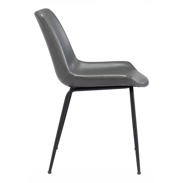 Black shelf modern rugged dining chairs with wood and metal materials offering comfort