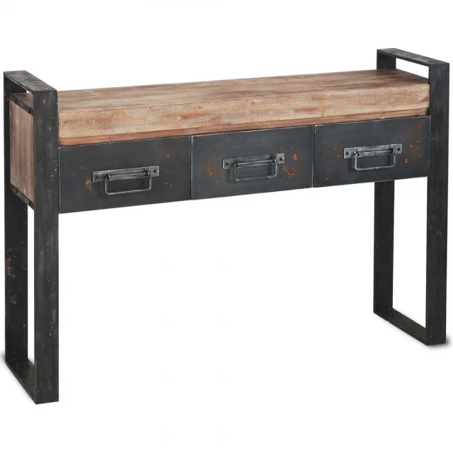 black solid wood console table drawers with hardwood and varnish finish