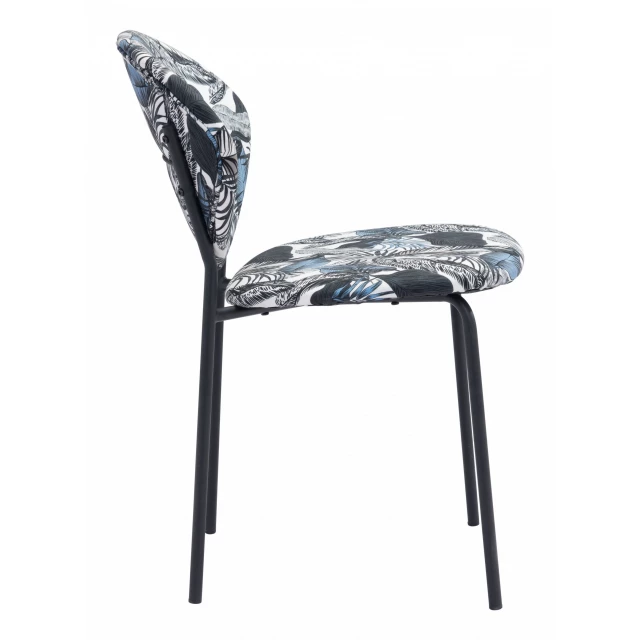 Tropical design dining or side chairs with outdoor furniture style in metal and glass
