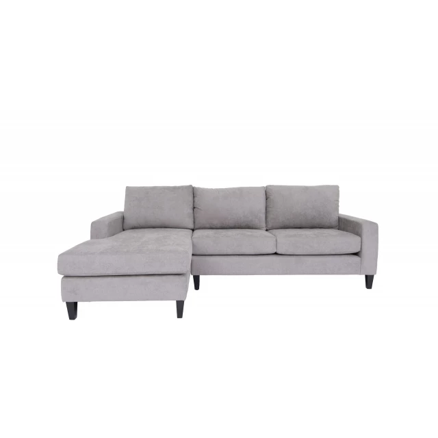 Blend Stationary L Shaped Corner Sectional with comfortable cushions and wood accents