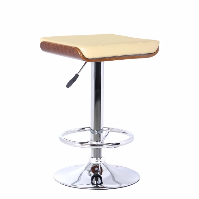 Iron backless adjustable height bar chair with metal and plastic materials