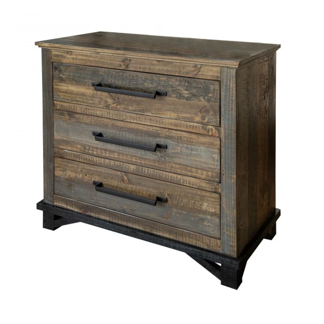 Gray solid wood drawer chest for bedroom storage