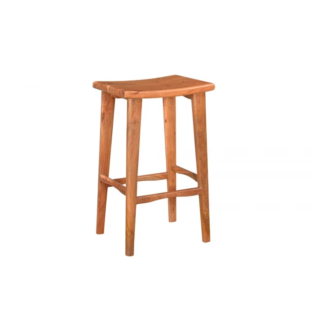 Wood backless counter height bar chair with hardwood and wood stain finish