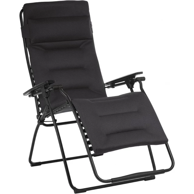 black metal zero gravity chair for outdoor relaxation and comfort