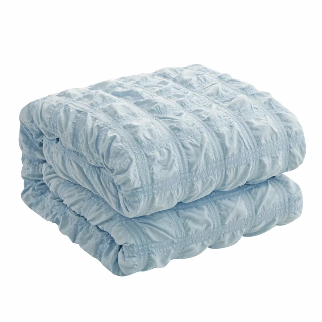 Polyester thread count washable duvet cover in electric blue with comfortable synthetic rubber texture