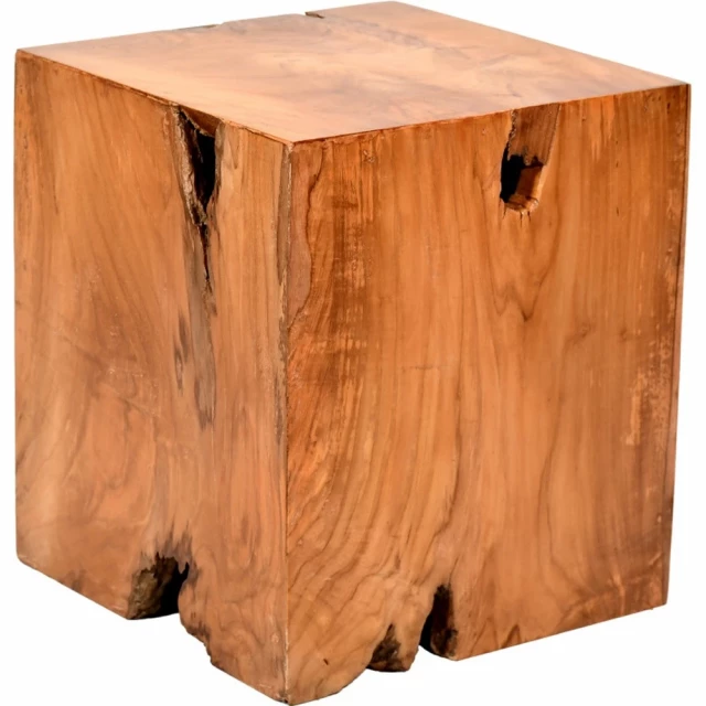 Natural solid wood end table with hardwood and wood stain finish in furniture category