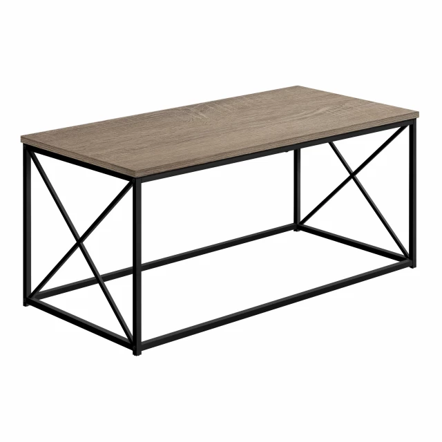 Dark taupe rectangular coffee table with hardwood finish for outdoor use
