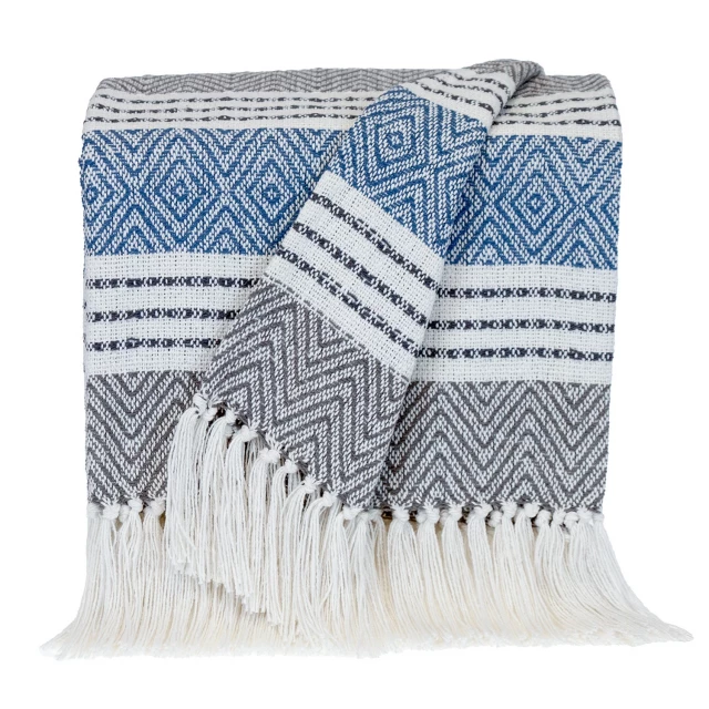 Collection transitional stripes charcoal rectangle throw on azure couch