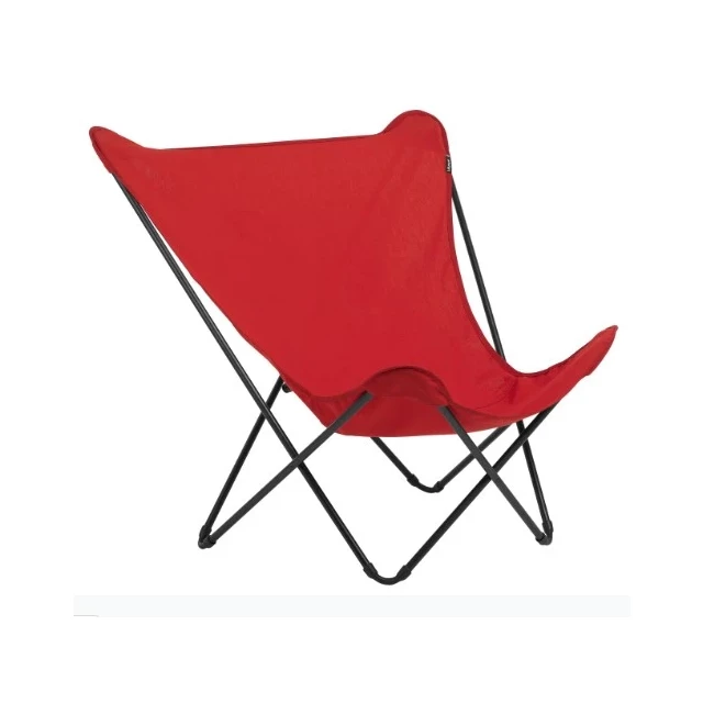 Outdoor red folding lounge chair for relaxation and garden furniture